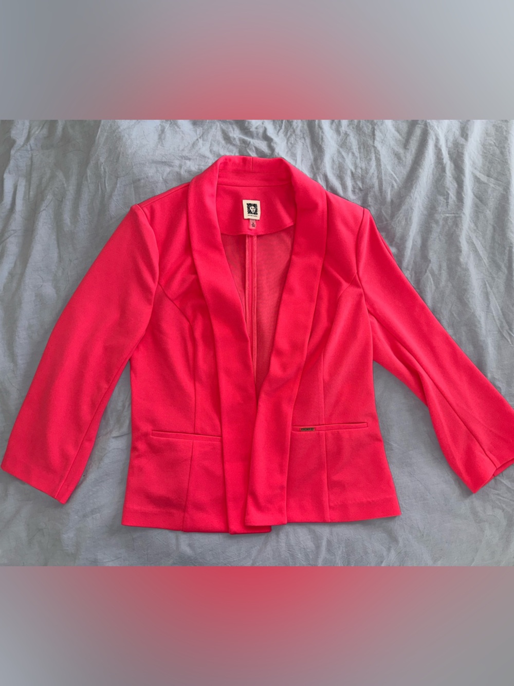 Anne Klein Hot Pink Open-Front Blazer